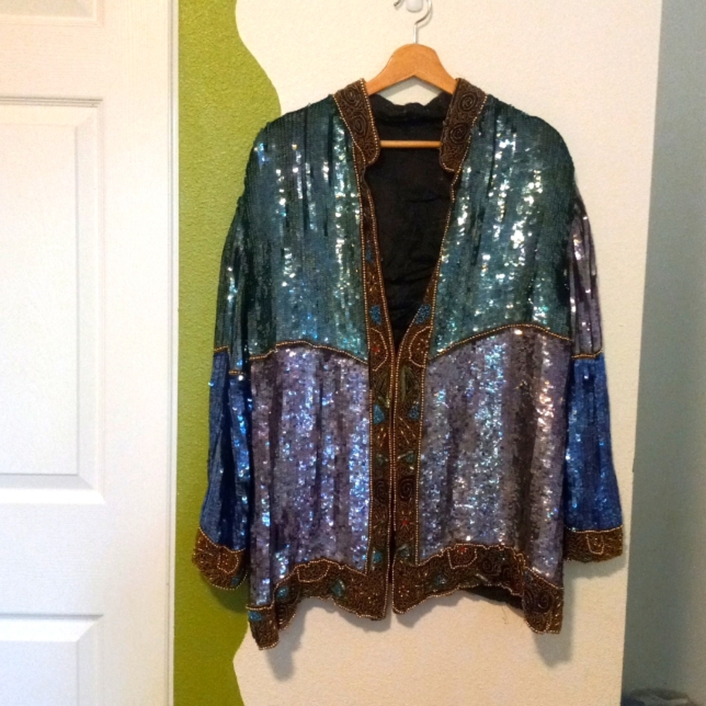 Vintage Sequined Multi Colored Jacket